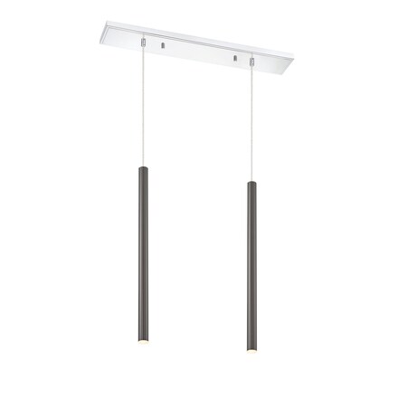 Z-Lite Forest 2 Light Island/Billiard, Chrome & Pearl Black 917MP24-PBL-LED-2LCH
